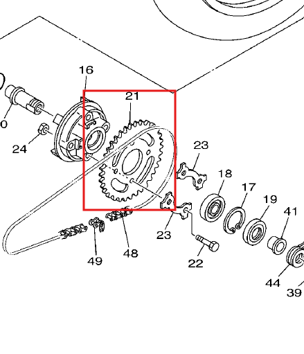 Sprocket (dientes 39) YAMAHA RX 115