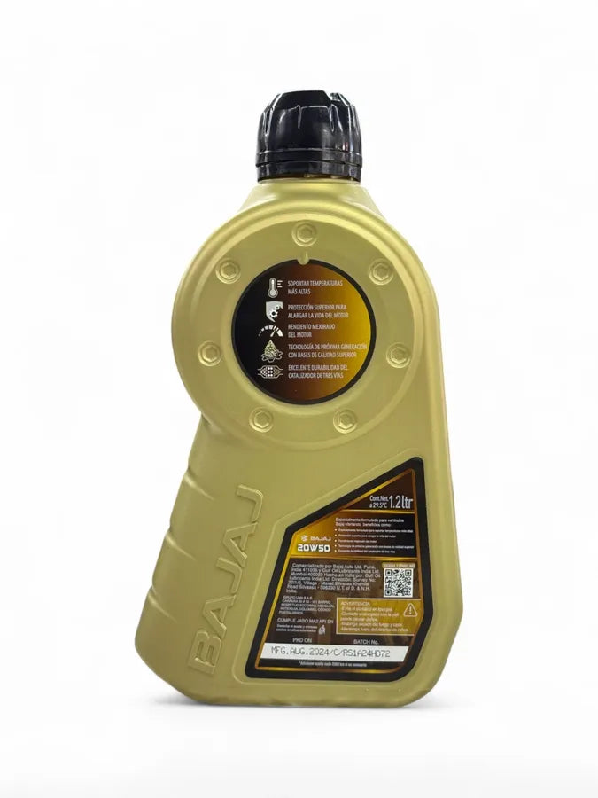 Aceite de motor BAJAJ sintético 20w50 1.2l tiempos 4