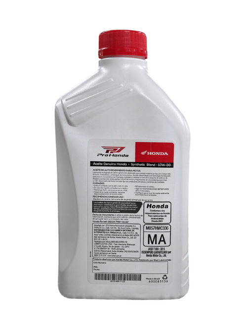 Aceite de motor pro honda 10wsemisintetico 30 tiempos 4